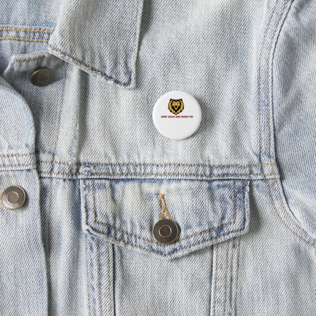 Löwen-Schild-Pin-Button "Keep Calm and Carry On" – Button (Beispiel)