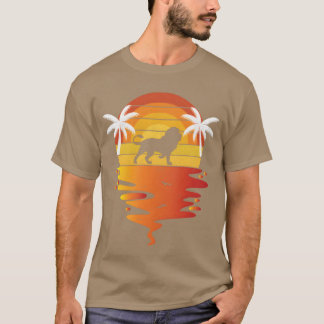 Löwen-Shirt Retro-Sonnenuntergang 70er Vintage-Zoo T-Shirt
