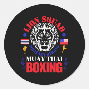 Löwen-Squad Thailand Kickboxen Muay Thai MMA Train Runder Aufkleber
