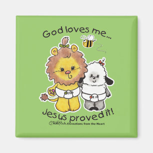 Löwen und Lamm Babys Magnet