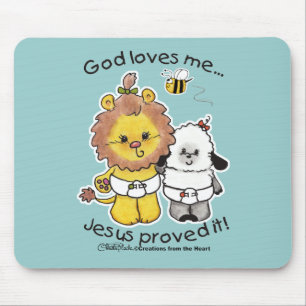 Löwen und Lamm Babys Mousepad