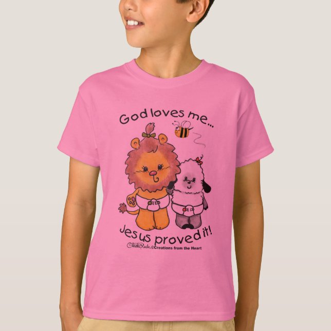 Löwen und Lamm Babys T-Shirt (Vorderseite)