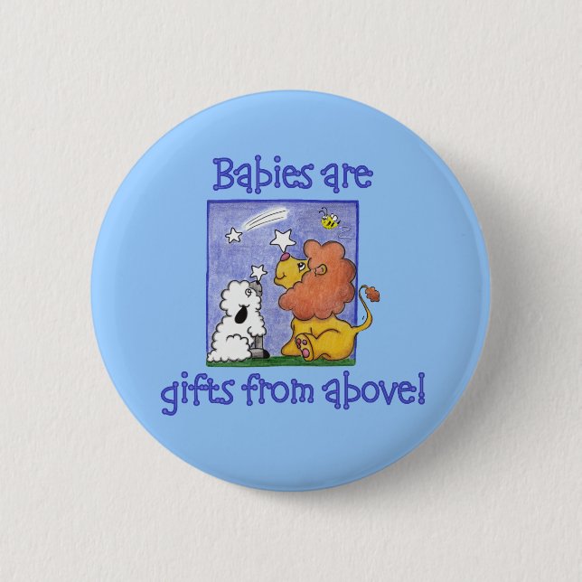 Löwen und Lamm fangen Sterne, die fallen Button (Vorderseite)