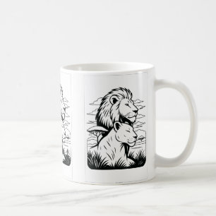 Löwen- und Löwentaschen-Tasse - Schutzzwiebelkaffe Kaffeetasse