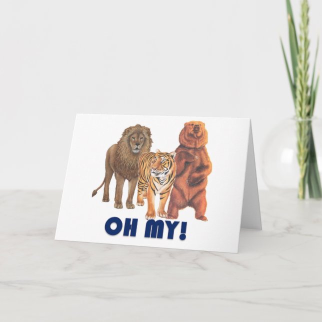 Löwen und Tiger und Bären Oh mein! Karte (Vorderseite)