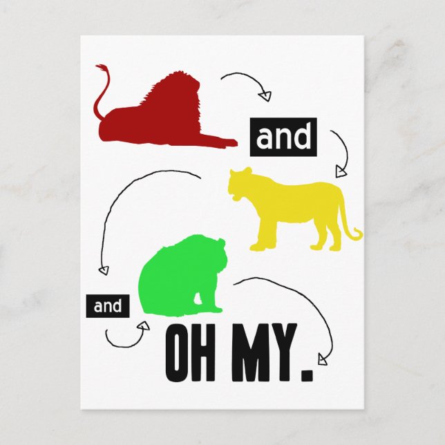Löwen und Tiger und Bären OH MY Postkarte (Vorderseite)