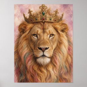 Löwen-Wandkunst — Porträt des königlichen Königs m Poster