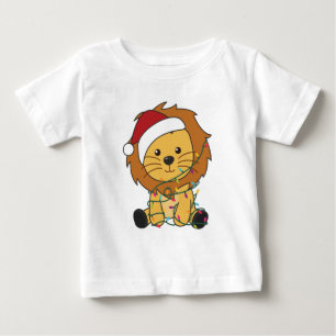Löwen Weihnachtsschnee Wintertiere Löwen Baby T-shirt