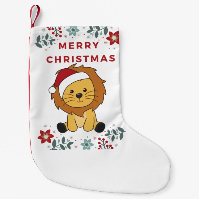 Löwen Weihnachtsschnee Wintertiere Löwen Kleiner Weihnachtsstrumpf (Vorderseite)