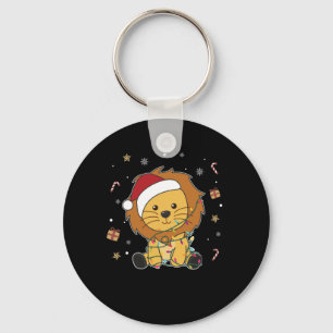 Löwen Weihnachtsschnee Wintertiere Löwen Schlüsselanhänger
