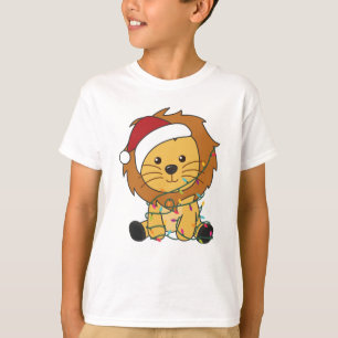 Löwen Weihnachtsschnee Wintertiere Löwen T-Shirt