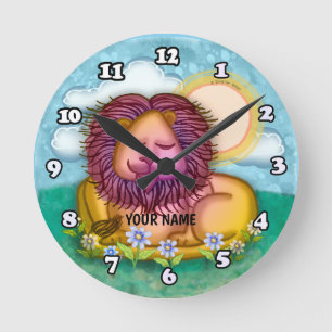Löwenblumen Runde Wanduhr