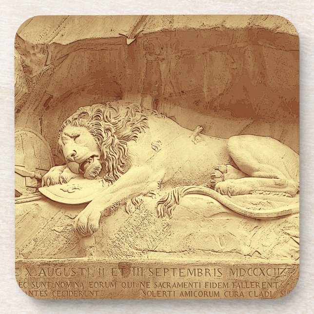 Löwendenkmal - Löwendenkmal Getränkeuntersetzer (Vorderseite)