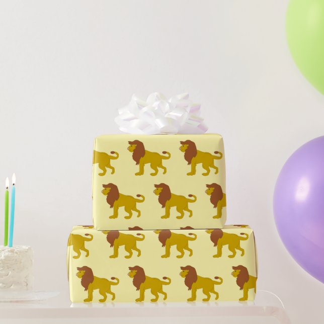 Löwendesign in beliebiger Hintergrundfarbe Geschenkpapier (Partygeschenke)