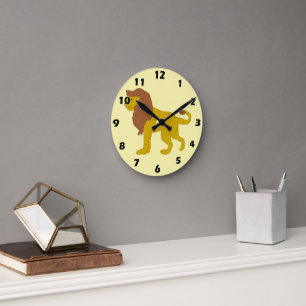 Löwendesign Runde Wanduhr