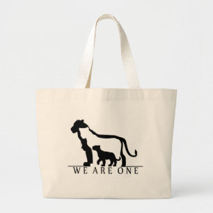 Löwenfamilie (weiße Version) Jumbo Stoffbeutel