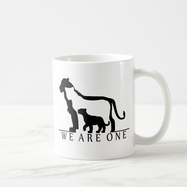 Löwenfamilie (weiße Version) Kaffeetasse (Rechts)