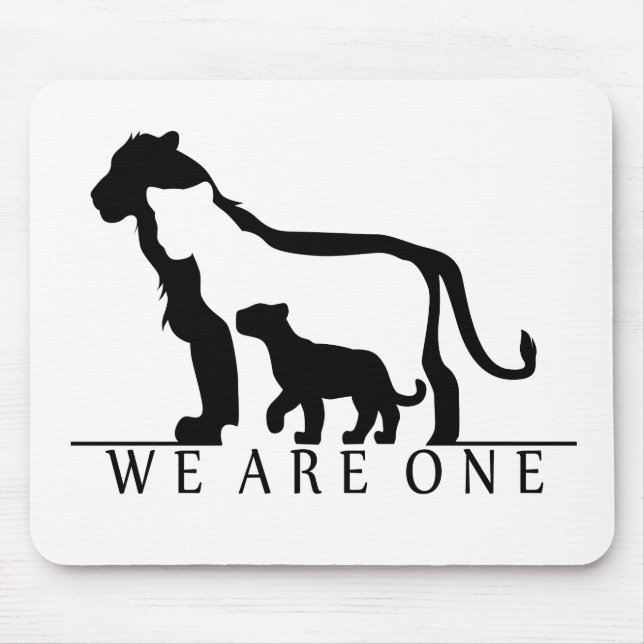Löwenfamilie (weiße Version) Mousepad (Vorne)