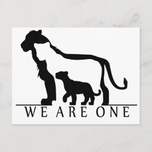 Löwenfamilie (weiße Version) Postkarte