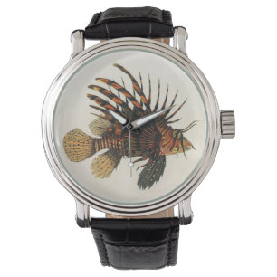 Löwenfisch Fisch, Vintage Meeresleben Ozean Leben Armbanduhr