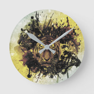 Löwenfront Runde Wanduhr