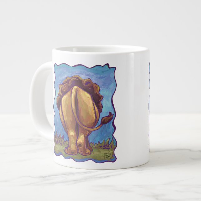 Löwengeschenke und -zubehör Jumbo-Tasse (Vorderseite Links)