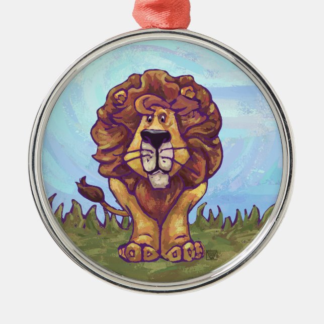 Löwengeschenke und -zubehör silbernes ornament (Vorne)