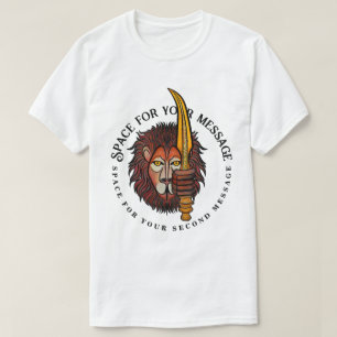 Löwengesicht Künstlerischer Kreis mit individuelle T-Shirt