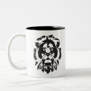 Löwengesicht, Löwenkopftätowierung Zweifarbige Tasse