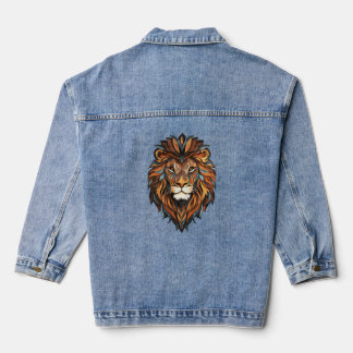Löwengesicht mit Mähne Jeansjacke