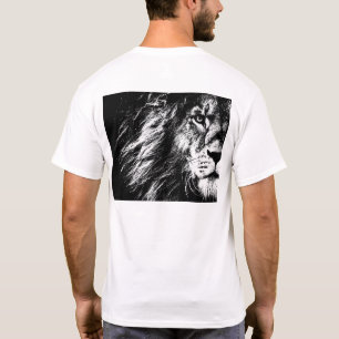Löwengesicht Rückseite Druck Moderne Vorlage Herre T-Shirt