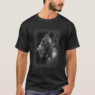 Löwengesicht Schwarz Wild Leo Katzen Tiere T-Shirt