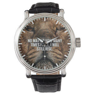 Löweninspirierung - Fall und Anstieg - Motivierend Armbanduhr
