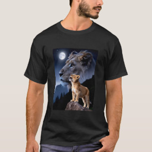 Löwenjunges heult zum Mond Großkatzenporträt Wildl T-Shirt