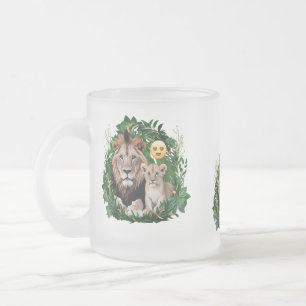 Löwenjunges Tropischer Kranz Mattglas-Tasse Mattglastasse
