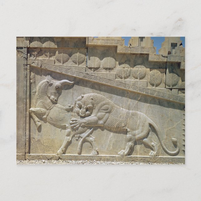 Löwenkampfbulle, Ost-Relief-Treppe Postkarte (Vorderseite)