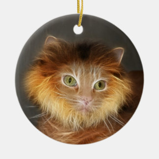 Löwenkatze Keramik Ornament