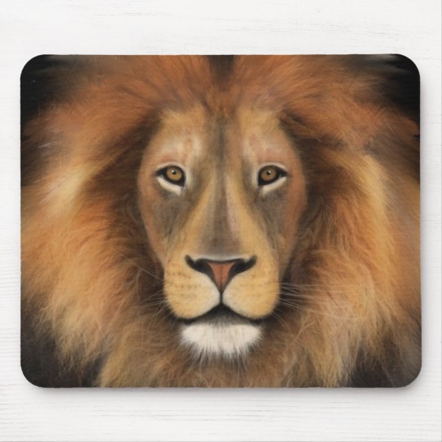 Löwenkönig des Dschungels realistische männliche W Mousepad (Vorne)