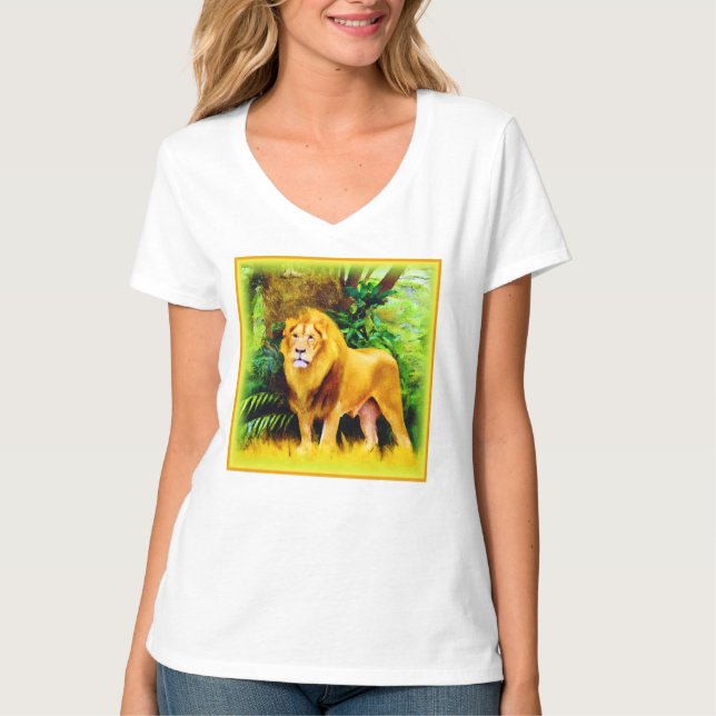 Löwenkönig im Dschungel. Jetzt kaufen T-Shirt (Vorderseite)