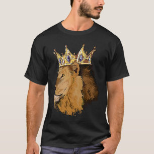 Löwenkönig Krone Große Katze Afrika Safari Familie T-Shirt