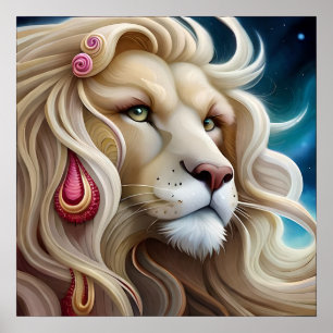 Löwenkontemplation: Über den künftigen Horizont na Poster