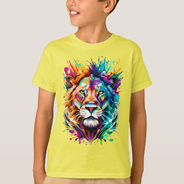 Löwenkopf - African Lion Colorful - Lion T-Shirt (Vorderseite)