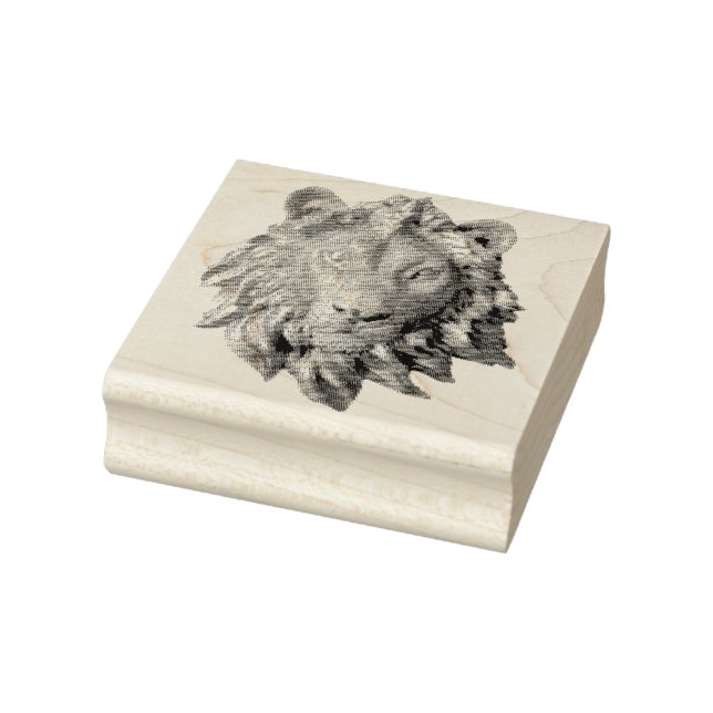 Löwenkopf-Briefmarke Gummistempel (Stempel)