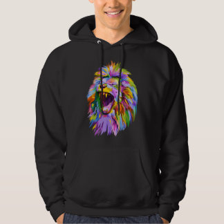 Löwenkopf Farbige Grafik Hoodie