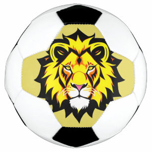 Löwenkopf-Illustration mit aufwendigen Details Fußball
