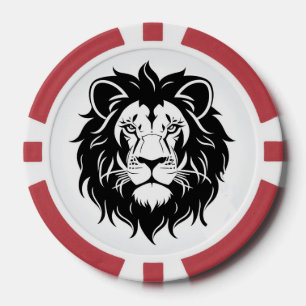 Löwenkopf-Illustration mit aufwendigen Details Pokerchips