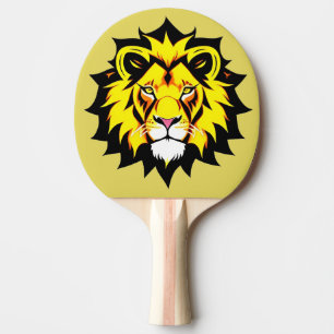 Löwenkopf-Illustration mit aufwendigen Details Tischtennis Schläger