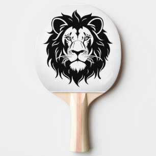 Löwenkopf-Illustration mit aufwendigen Details Tischtennis Schläger