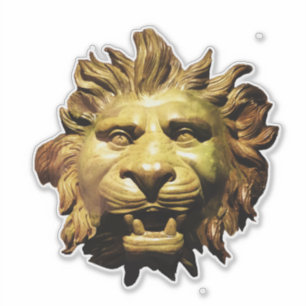 LÖWENKOPF IN BRONZE Figurenkopf Antikes Römisches Aufkleber