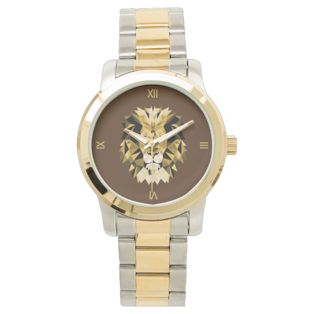 Löwenkopf mit Zahlen Armbanduhr (Vorderseite)